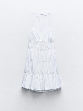 Zara White Panelled Gabardine Dress